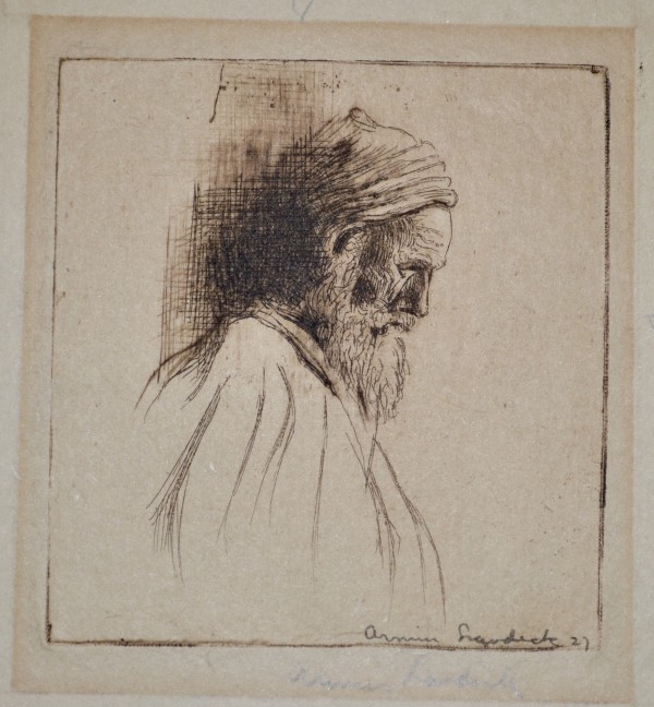 Profile of Bearded Man Wearing Turban by Armin Landeck