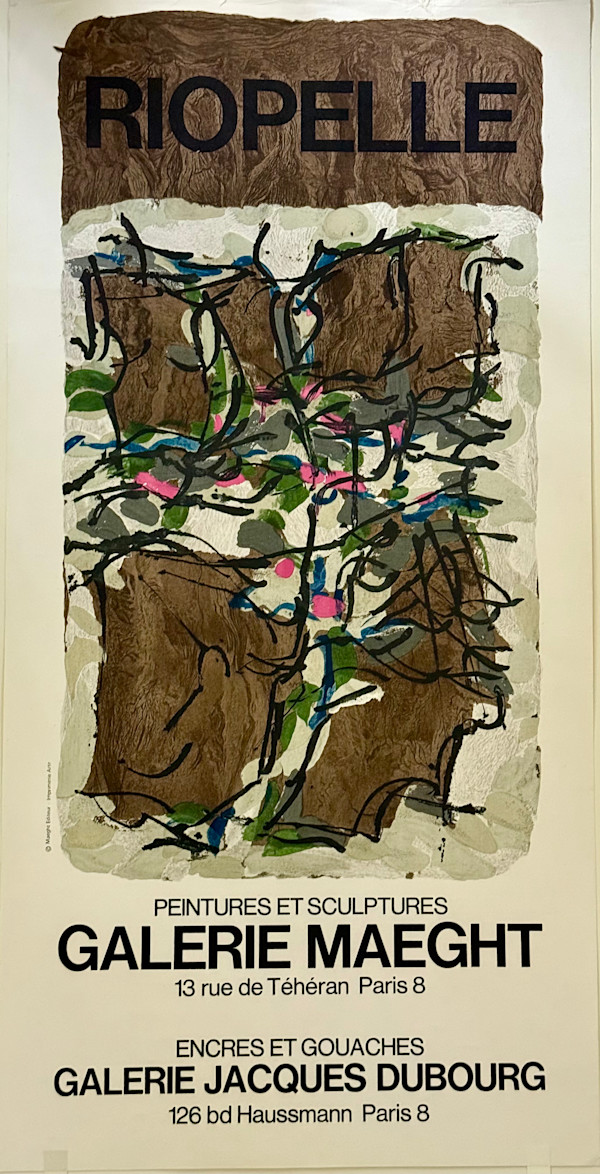 Exhibition Poster (Jean Paul Riopelle at Galerie Maeght & Galerie Jacques Dubourg in Paris, 1966) by Arte (printer)