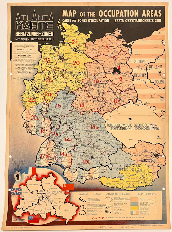Map (Atlanta Karte der Besatzungs-Zonen) by Johannes Sünnecke, Karl Schilling