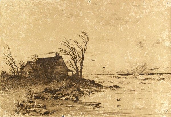 Untitled (Storm Blowing Ashore) by G.H. Randall