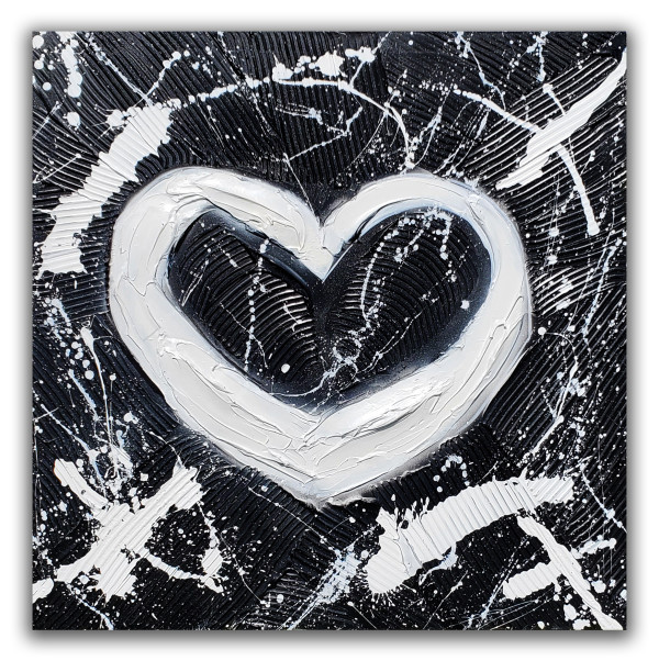 WHITE BLACK BOLD HEART by Tariq Mix
