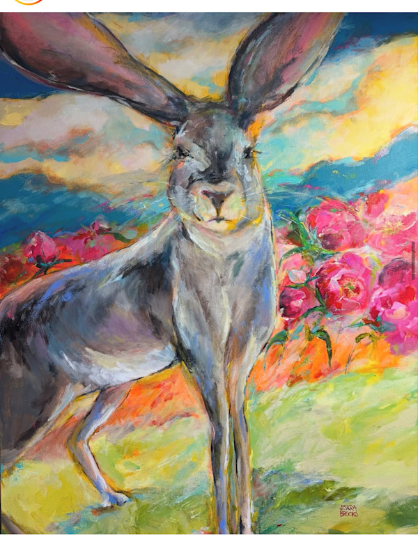 Jack Rabbit in the Peonies by sharon jiskra brooks