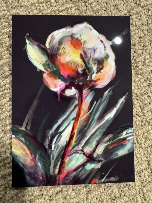 Digital Peony Sketch by sharon jiskra brooks