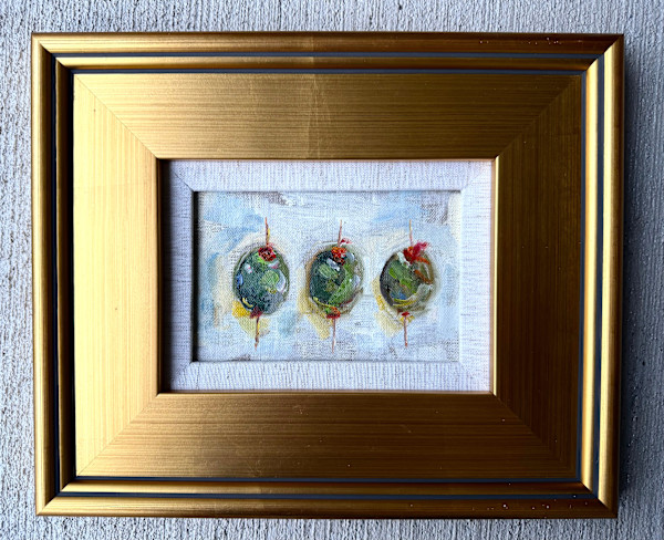 Three Horizontal Olives by sharon jiskra brooks, Image 1.