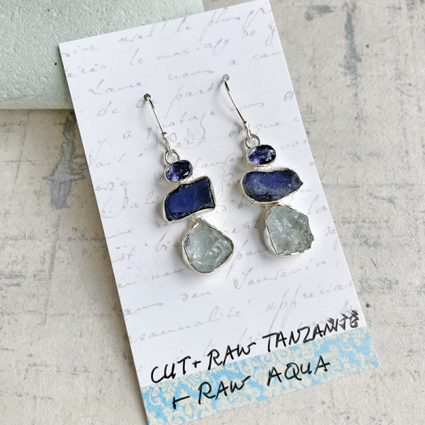 Tanzanite & Aqua Earrings by Kayte Price