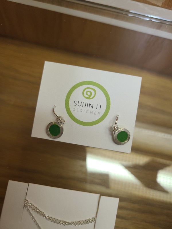Orbis Dangling Earrings green by Suijin Li