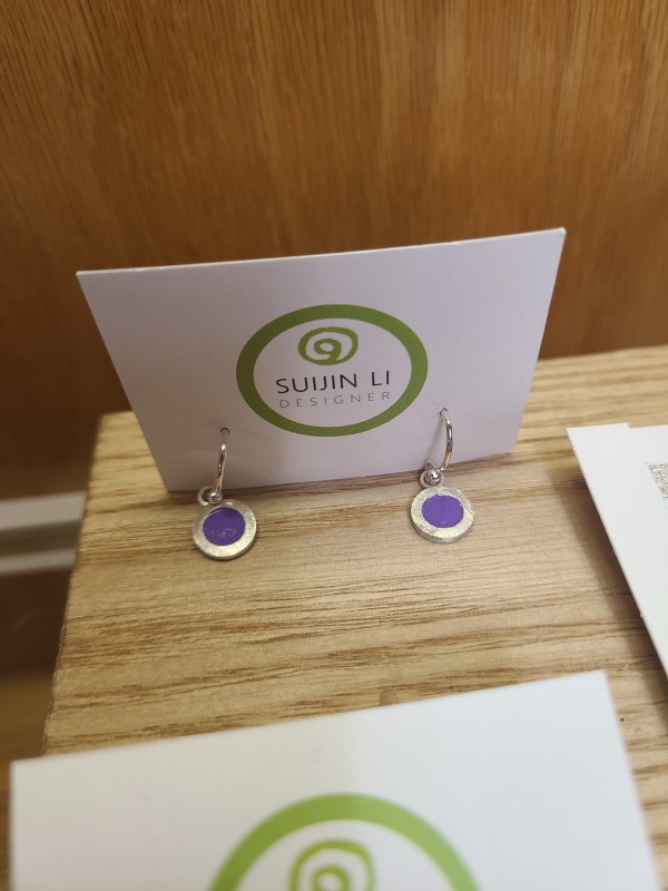 Orbis Dangling Earrings purple by Suijin Li