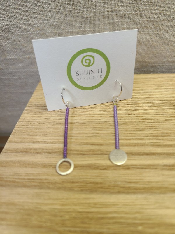 M.90 earrings purple by Suijin Li