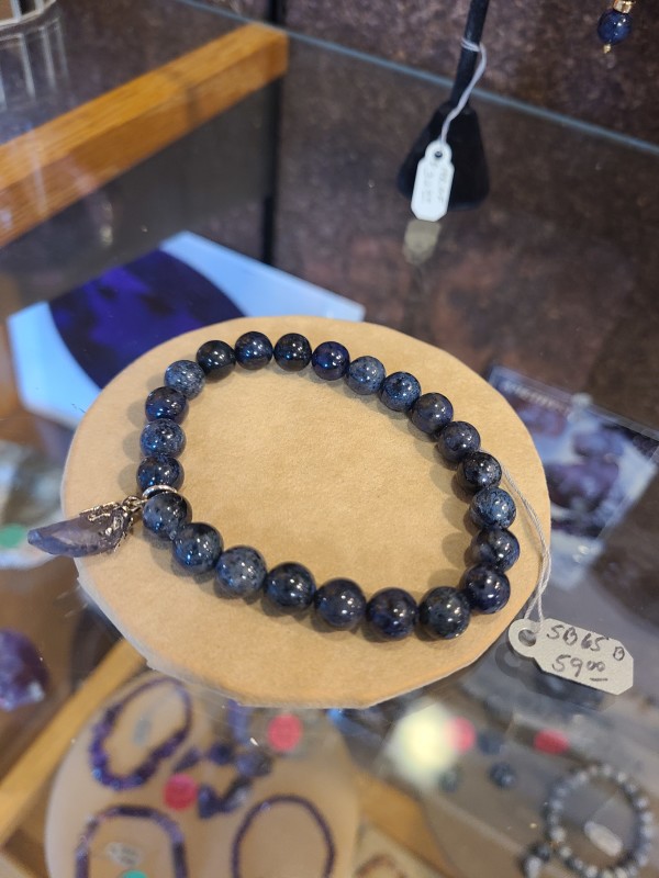 Dumortierite  Bracelet with iolite nugget by Beverly Iber