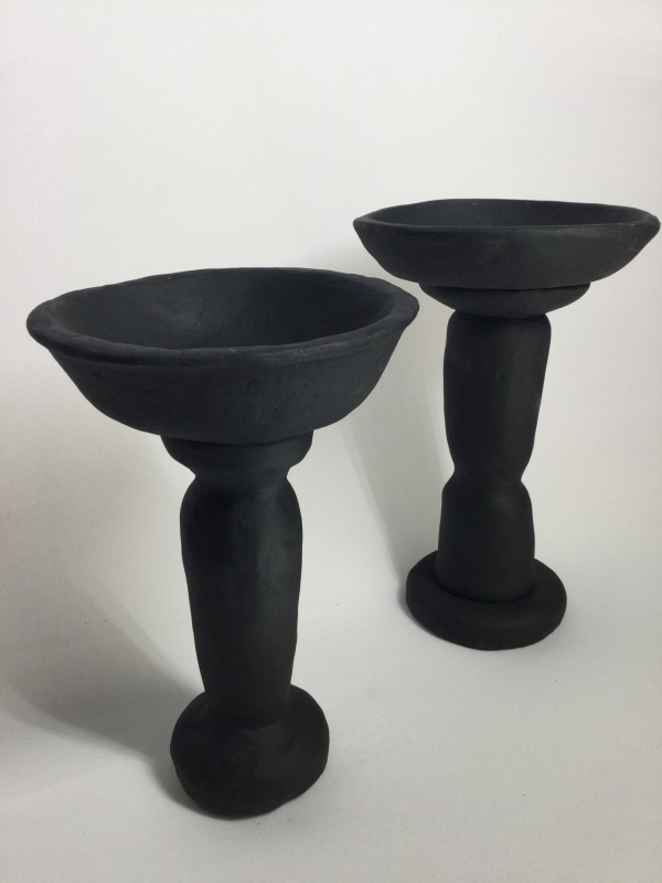 Large Black Candle Holder (Right) by Sylvia "Skip" Cunningham