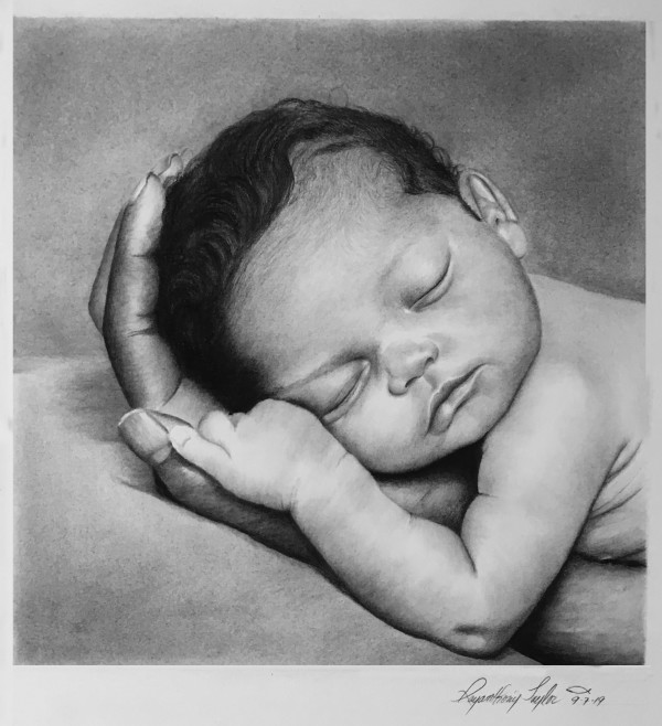 Baby Sleeping in fathers hand by Rayanthony Taylor