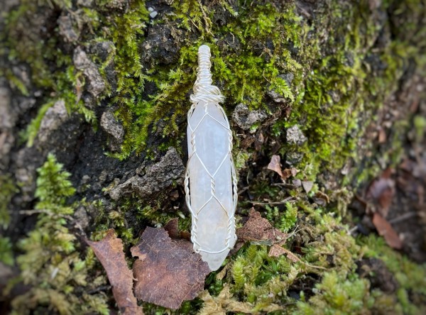 Middle - Quartz Point in Silver-Plated Enameled Copper Wire by Pamela Dexter