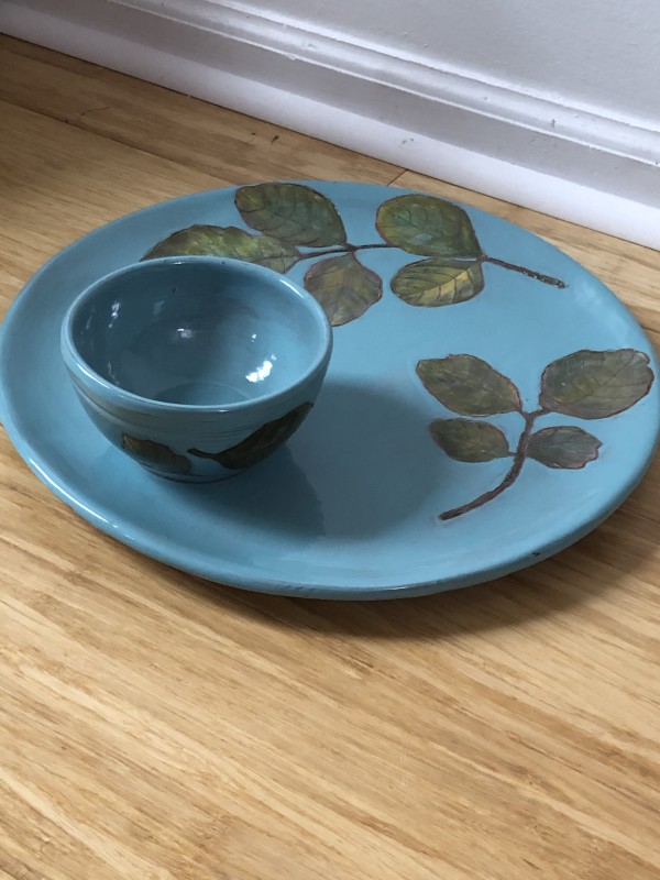 Round Tray and dipping bowl by Rebecca Hennessey