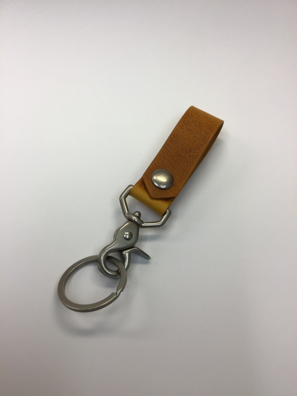 Loop Keychain w/ Snap Hook, Natural Shell Cordovan