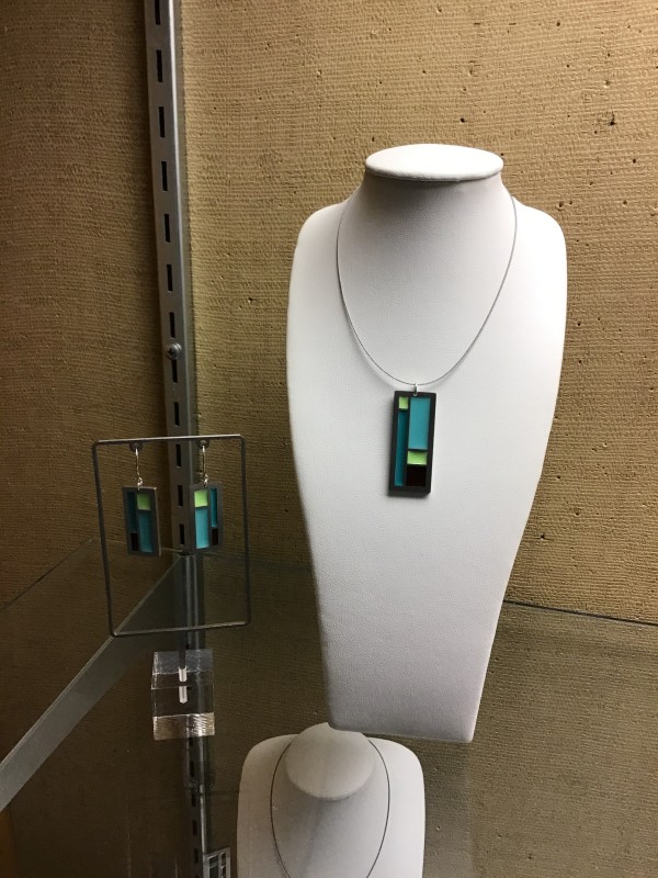 Cascade with Yellow Necklace and Earrings - SOLD by Kathleen Dautel