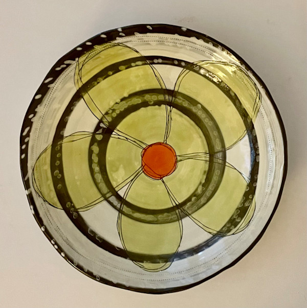 Robin Ralston Frelier - Platter Green Flower, Image 1.