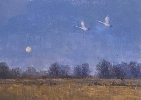 Swans in Flight III by Daphne Xiao