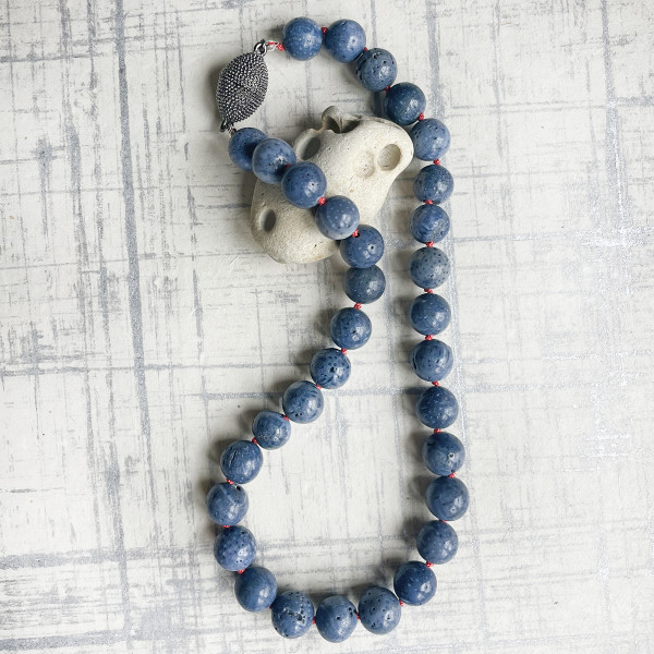 natural blue coral necklace by Kayte Price