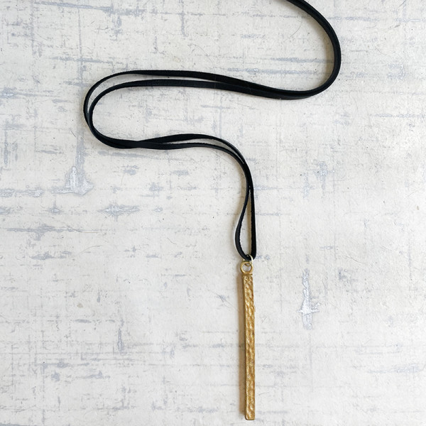 Hammered Brass Pendant Necklace by Kayte Price