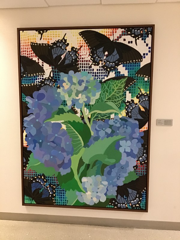 Eden Now: Hydrangeas and Black Tiger Swallowtails by Laura Grosch