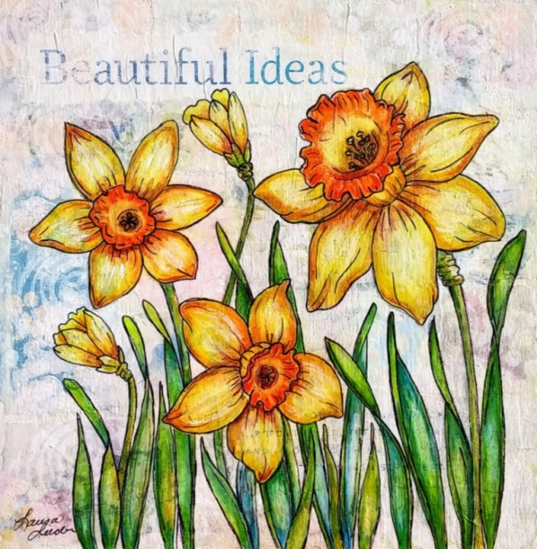 Royal Crown Daffodils by Laura L Leeder
