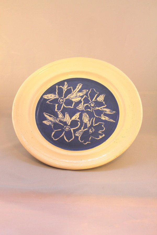Plate with Carved Flowers