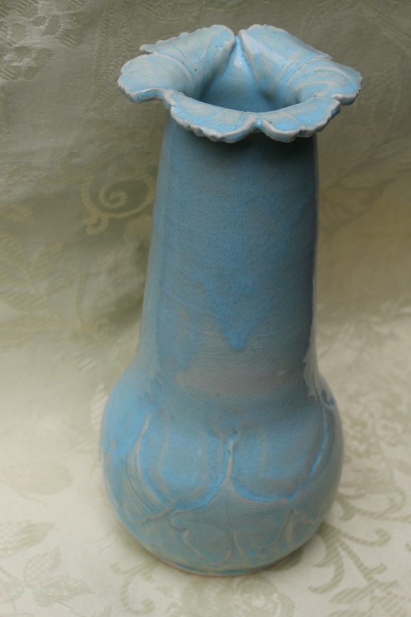Blue Long Neck Flower Vase