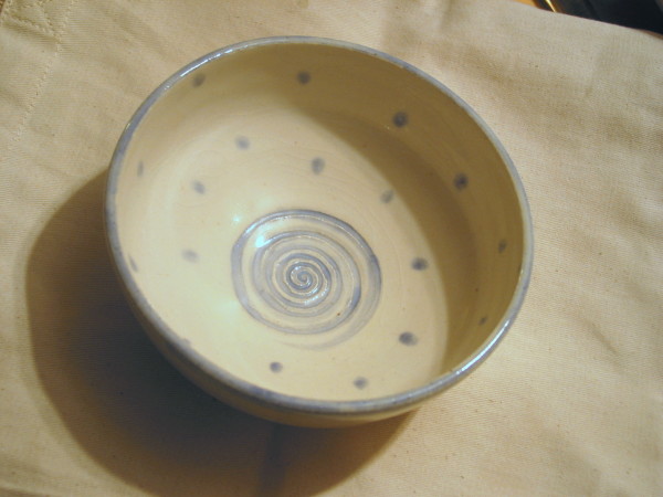 Blue and White Spiral Bowl