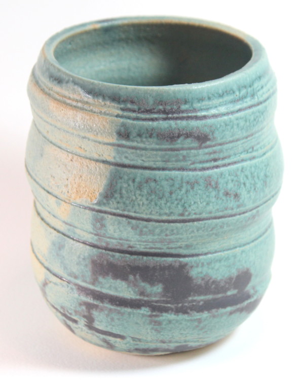 Weathered Green Vase, Jar or Toothbrush Holder