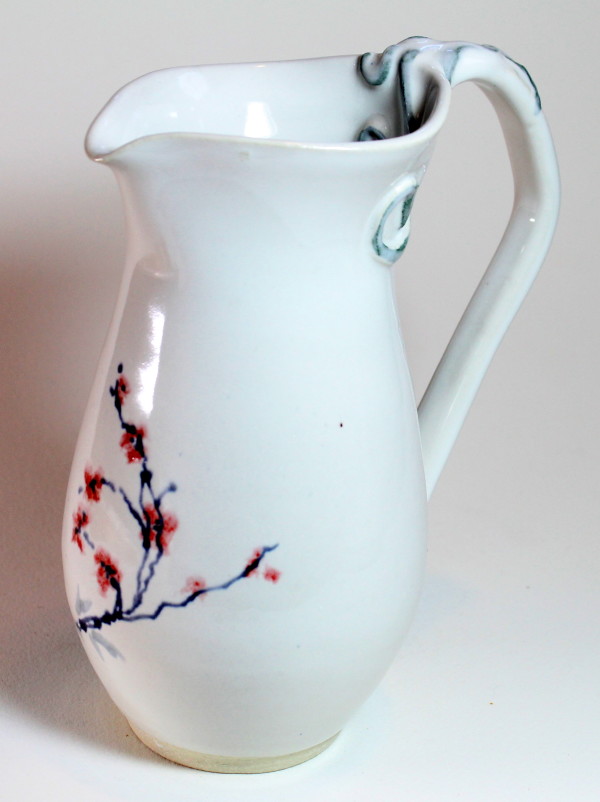 White Pitcher with Flowers