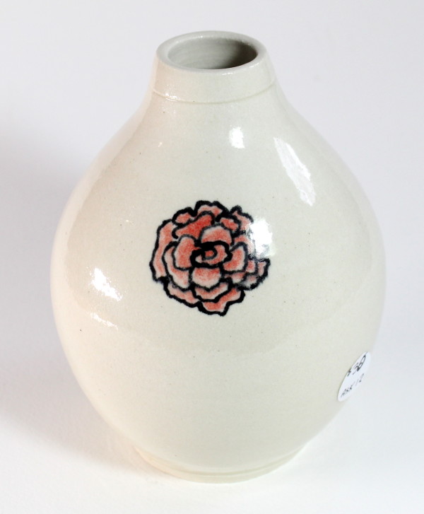White Vase with Red Flower
