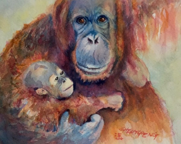 Orangutan Mama by Cheryl Feng
