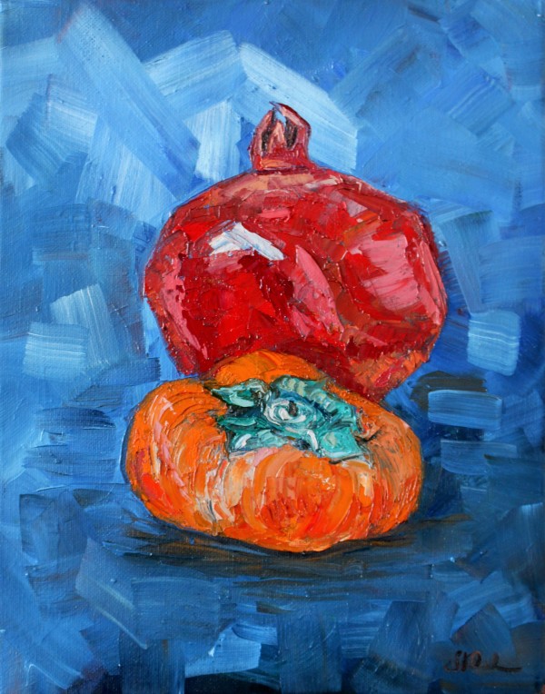 Pomegranate and Persimmon by Sonya Kleshik