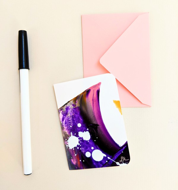 Tiny Handpainted Greeting Card with Envelope by Sonya Kleshik