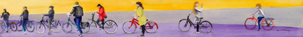 Traffic Jam Series III: Cyclists - 5" X 40" #1 of 250 by April Rimpo