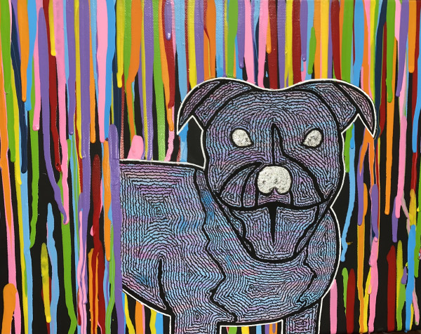 Custom Trippy Dog Painting by Jenni Baxter