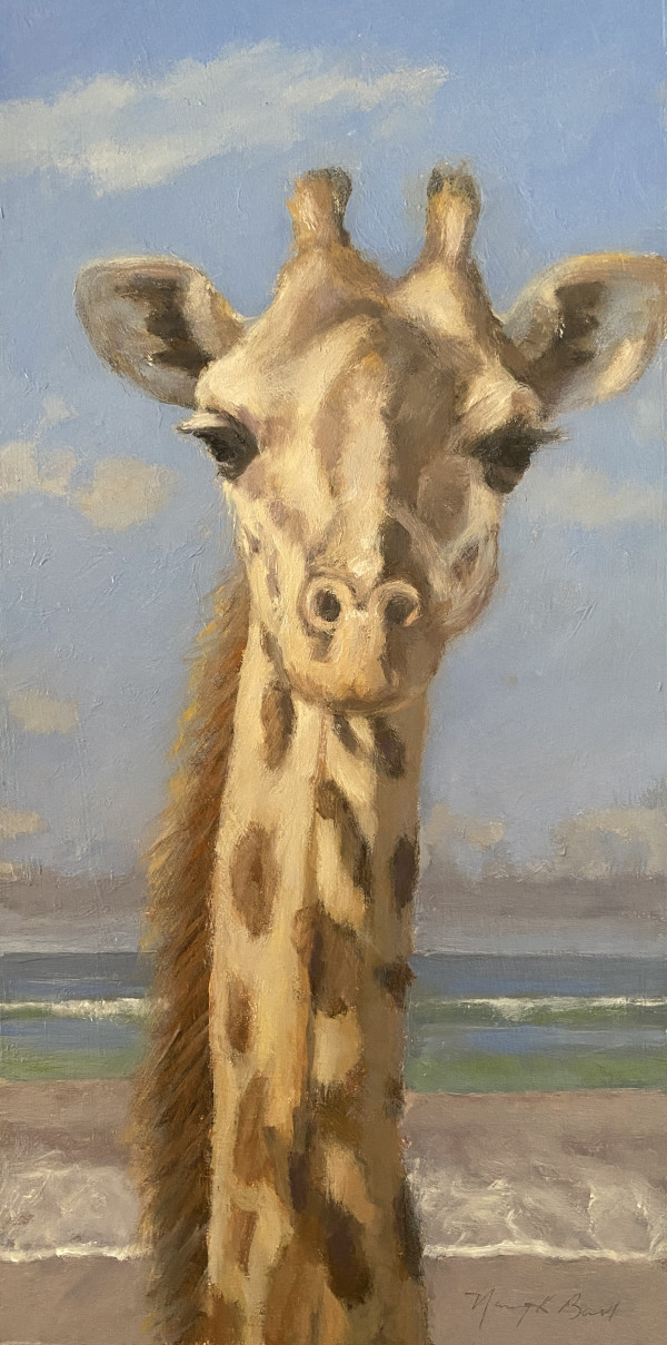 Giraffe on the Beach