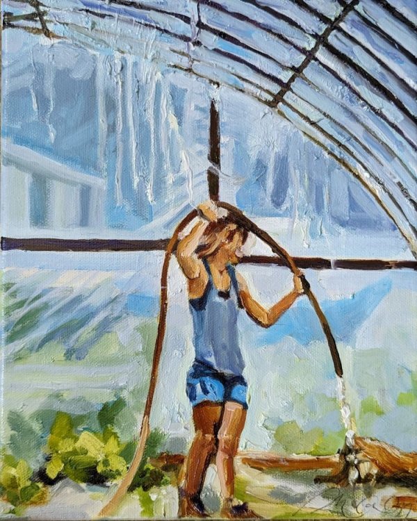 Greenhouse Caryatid, Harmony Ridge Farm, NC by Rachel Catlett