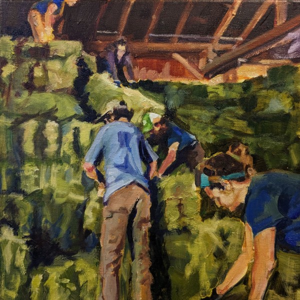 Stacking Hay; HildeneFarm, VT by Rachel Catlett