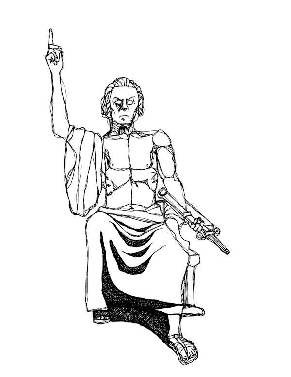 After “George Washington” by Horace Greenough (1840) by Jonathan Canady