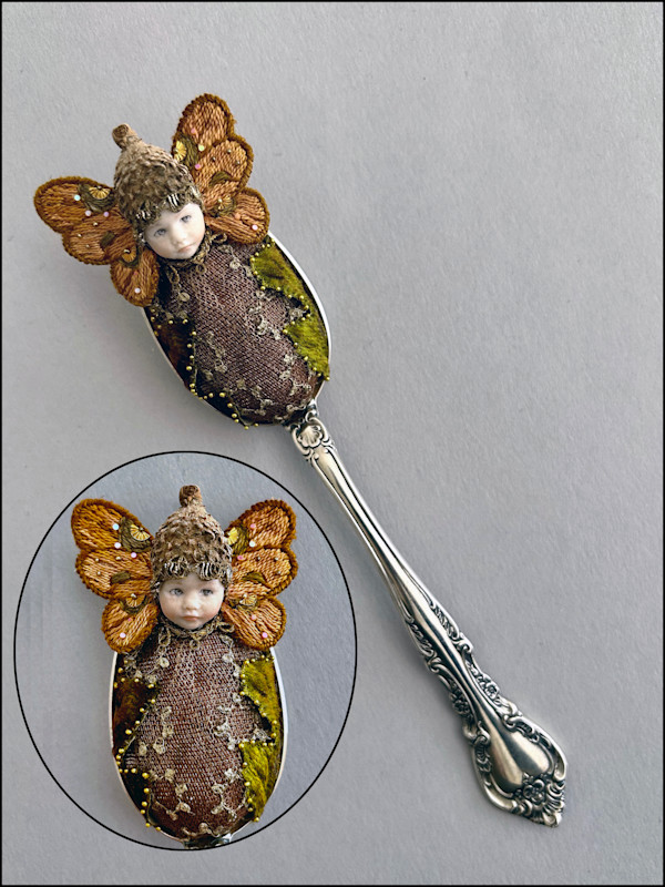 Sterling Silver Spoon Fairy Baby / Forest by Stephanie Blythe