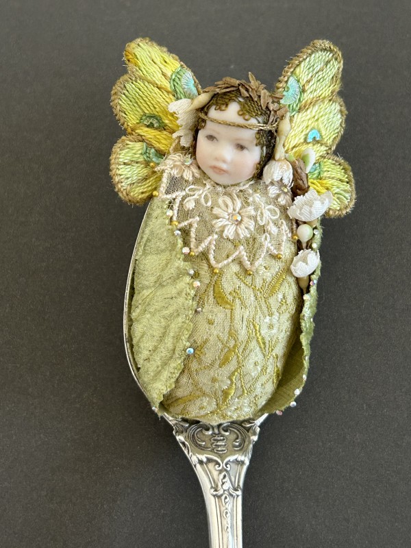 Sterling Silver Spoon Fairy Baby / Lily of the Valley by Stephanie Blythe