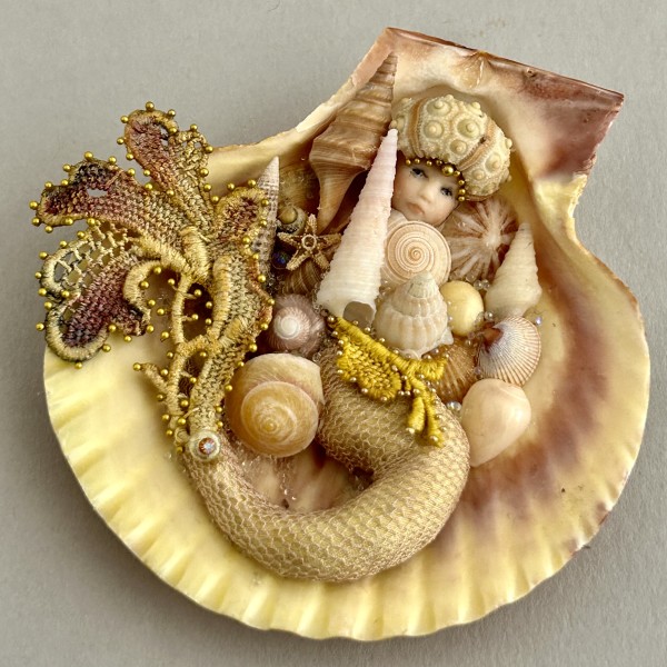Small Yellow Scallop Mini Merbaby by Stephanie Blythe