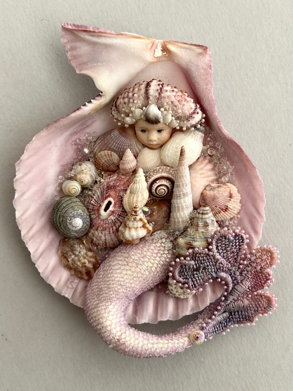 Small Lavender Scallop Mini Merbaby by Stephanie Blythe