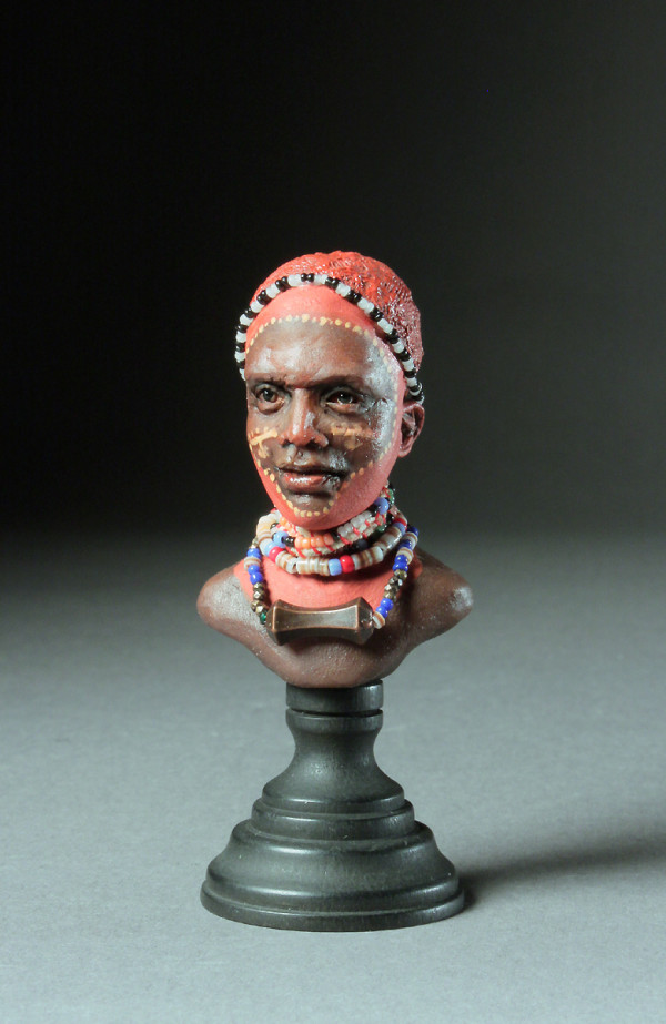 Samburu Warrior  Miniature Bust by Jodi and Richard Creager