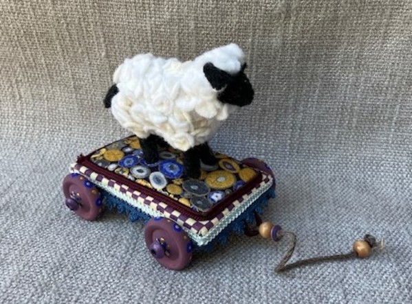 Black Faced Sheep Pull Toy by Christine Shively Benjamin