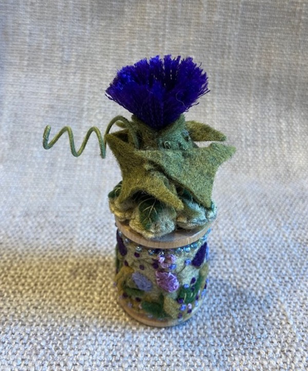 Thistle Wooden Spool by Christine Shively Benjamin