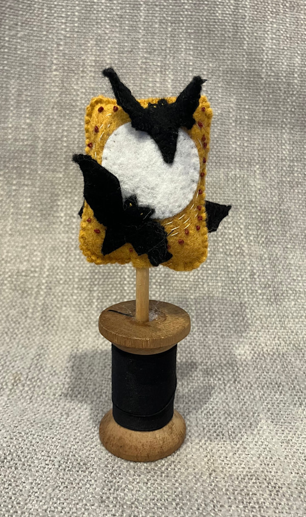 Halloween Felt tree on vintage spool by Christine Shively Benjamin