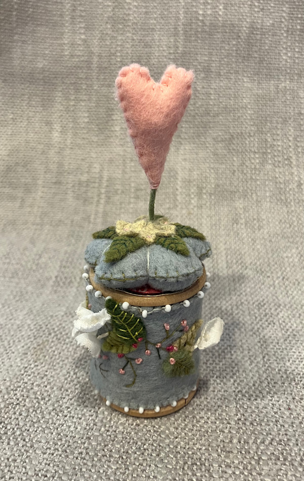 Wool blended felt vintage spool by Christine Shively Benjamin