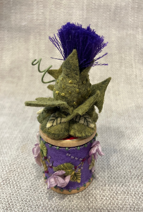 Thistle Wooden Spool by Christine Shively Benjamin